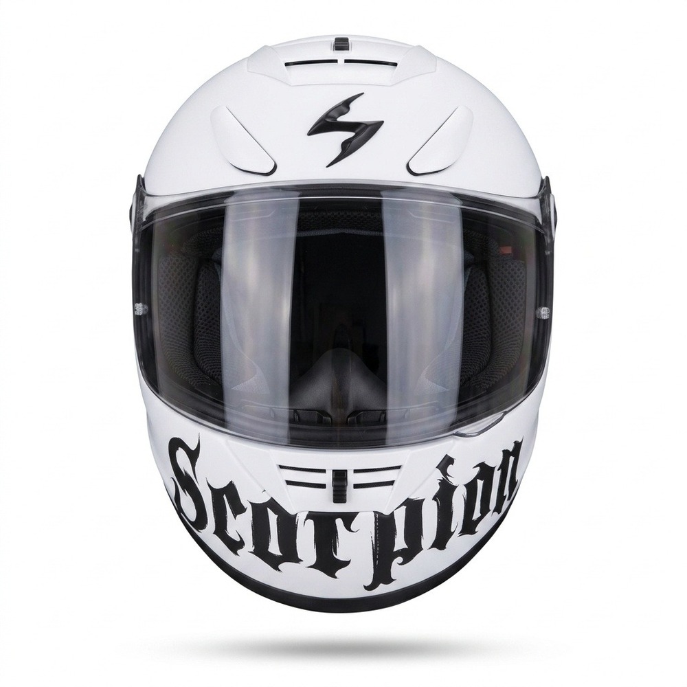 Scorpion EXO-700 Sting Helmet White Black Full Face Snell DOT Size Large L 59-60